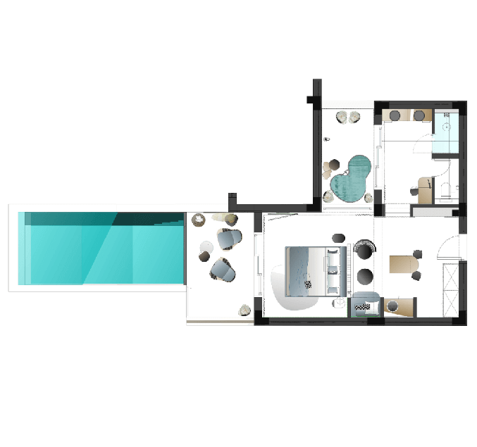 Junior Suite with Private Pool Layout